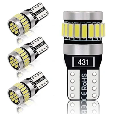 Image of 4pcs T10 W5W LED Car Lamp 194 168 24 Leds 4014SMD 12 V, for Interior Signal, Dome, Dashboard, Direct Replacment Reading Dashboard Light, White