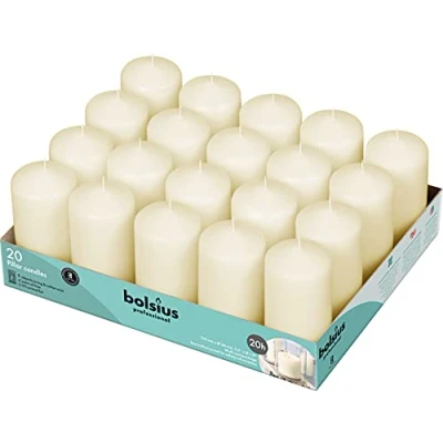 Image of Bolsius Candle Base for Decoration, Wax, Ivory, Single Wax Size: Height 10 cm, Diameter 4.8 20 Pieces