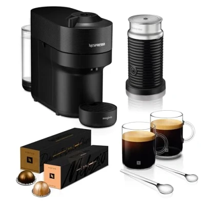 Image of Nespresso Vertuo Pop Barista Bundle Liquorice Black With FREE Gift
