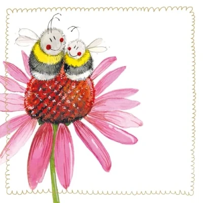 Image of Alex Clark Echinacea Flower Bees Little Foil Blank Card