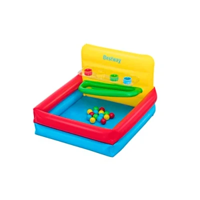 Image of Bestway Sort n Play Ball Pit Set Kids Inflatable Centre with Puzzle Games, Includes 15 Balls, Ages 2+