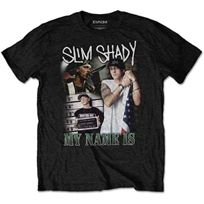 Image of Eminem My Name is Homage Official Tee T Shirt Mens Unisex (X Large) Black