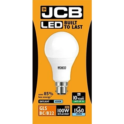 Image of JCB LED A60 Opal B22 Energy Saving Lightbulb, 100 W, Cool White/Kelvin