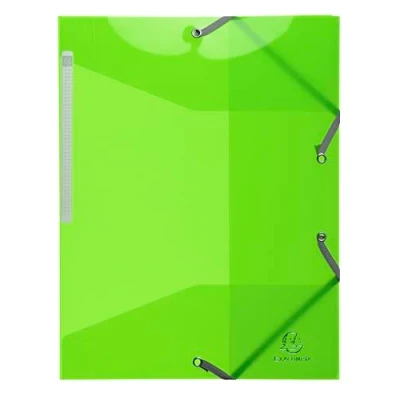 Image of Exacompta Ref 55673E Iderama PP Collection Translucent Elasticated 3 Flap Folder Suitable for A4 Documents, 0.5mm Polypropylene Lime Green (Pack of 15)