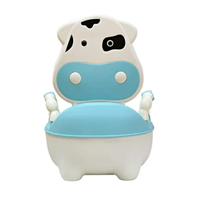 Image of Coo11 Cow Design Portable Potty Training Toilet Seat for Boys and Girls, Anti Slip, Lightweight, Suitable Convenient Travelling, Easy to Clean Portable,Perfect 18+ Months Kids (Blue)