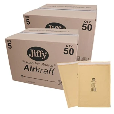 Image of AB Tools 100pk Genuine Gold Jiffy Bag Airkraft Bubble Padded Mail Envelope Size 5