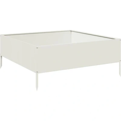 Image of vidaXL Garden Raised Bed White 100x100x25 cm Steel