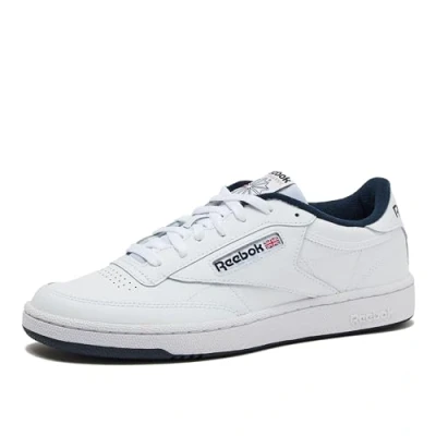 Image of Reebok Men&#039;s Club C 85 Sneaker, Int White Navy, 11 UK