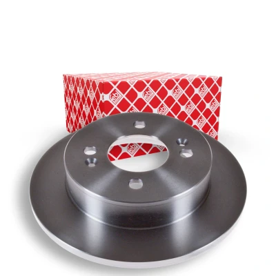 Image of 58411B4300, 58411B9000 Brake disc FEBI BILSTEIN 108439 Rear Axle 234mm 10mm 4 Hole 100mm solid Coated HYUNDAI: i10 I, II Hatchback