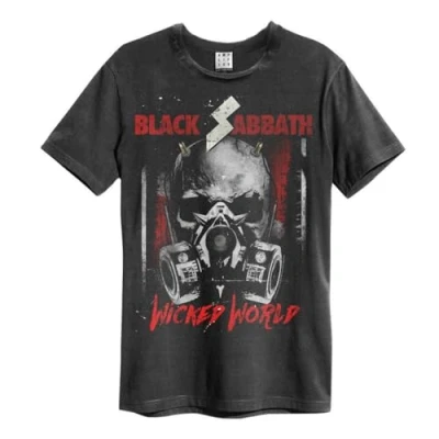 Image of Amplified Unisex Adult Wicked World Black Sabbath T Shirt, Charcoal, L
