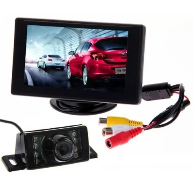 Image of BW Car Parking System Kits 4.3&quot; Color TFT LCD Rearview Monitor + 7 Leds IR Night Vision Rear View Reverse Reversing Waterproof Video Camera
