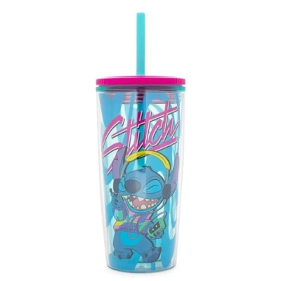 Image of Disney Lilo &amp; Stitch Jamming Plastic Tumbler With Lid and Straw Hold 20 Ounces