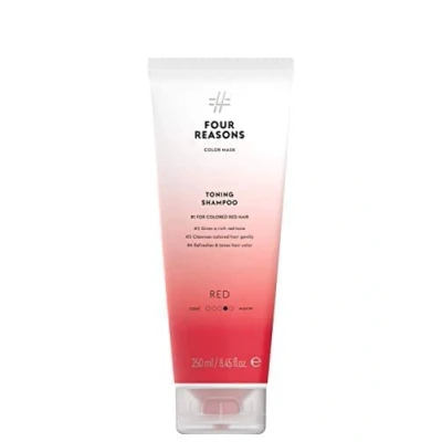 Image of FOUR REASONS Color Mask Shampoo Sulfate Free Toning Red for Hair Depositing Shampoo, VEGAN, 8.45 Fl Oz (Red)