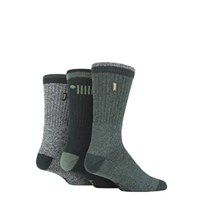 Image of Mens 3 Pair Jeep Terrain Leisure Socks Forest / Grey 6 11