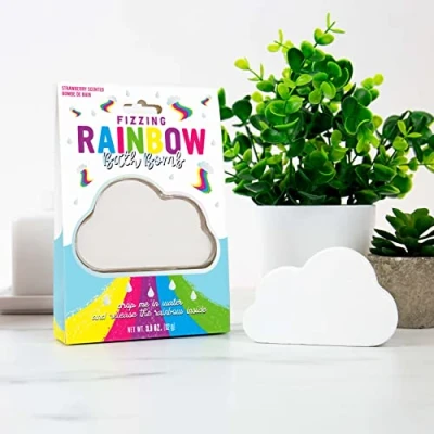 Image of Gift Republic Fizzing Rainbow Bath BombStrawberry ScentedRelease The Rainbow112gColourful for Any OccasionSecret Santa