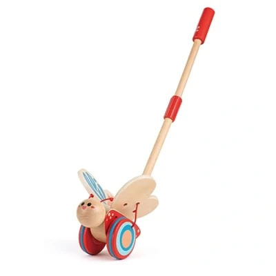 Image of Hape E0340 Butterfly Push and Pull Wooden Toy