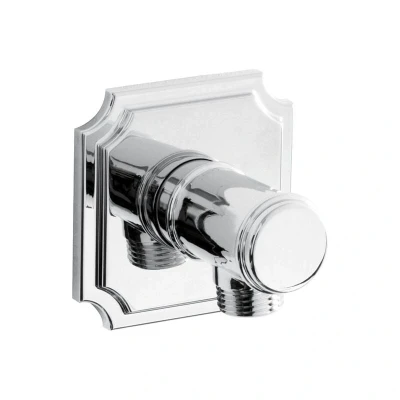 Image of Tdarm WOSQ03 c Traditional Shower Wall Outlet with Square Bevelled Plate Chrome Bristan