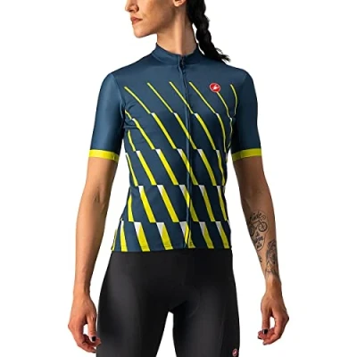 Image of CASTELLI 4522059 426 PENDIO Jersey Sweatshirt Women&#039;s Moonlit Ocean/Sulphur White M