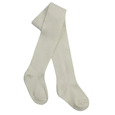Image of Tick Tock Baby Girls Cotton Rich Plain Tights Cream 12 18 months