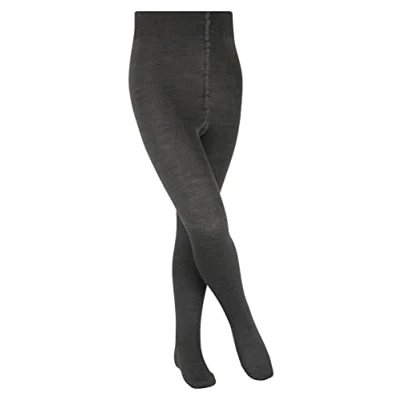 Image of FALKE Unisex Kids Comfort Wool K TI Warm Thick Plain 1 Pair Tights, Grey (Anthracite Melange 3080), 6 8.5