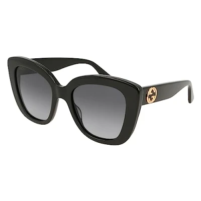 Image of Gucci GG Cateye Acetate Sunglasses Sunglasses, Women&#039;s, Size: 52, Black/grey