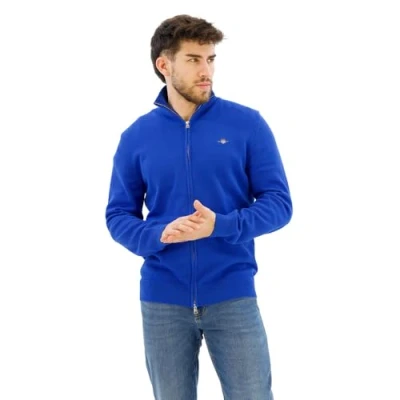 Image of GANT Men&#039;s Casual Cotton Zip Cardigan Sweater, Lapis Blue, XL