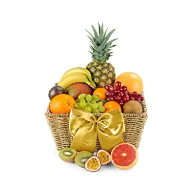 Image of Tropical Fresh Fruit Hamper Gourmet Gift Basket with Bananas, Kiwi, Mango, Pineapple, Grapes Premium Hampers for Birthdays and Celebrations, Gifts, from Regency