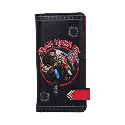 Image of Nemesis Now Iron Maiden Eddie Trooper Embossed Purse, PU Leather, Black, Officially Licensed Maiden, The Giftware, Spacious and Stylish, Multiple Slots for Cards Coins