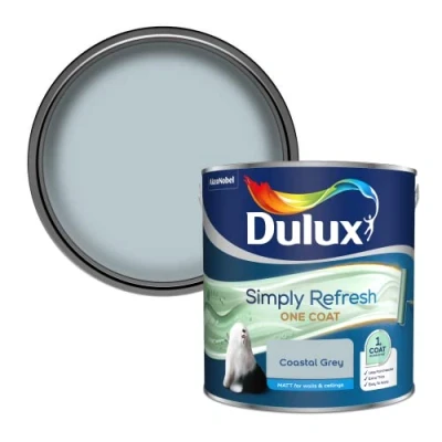Image of Dulux Simply Refresh One Coat Matt Emulsion Paint Coastal Grey 2.5L