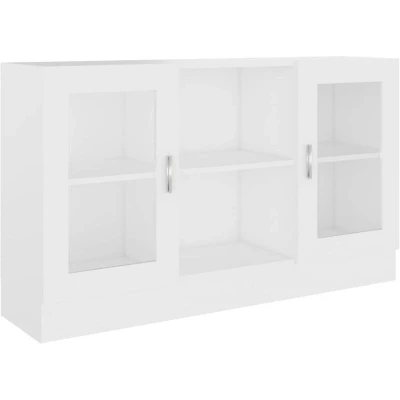 Image of vidaXL Vitrine Cabinet White 120x30.5x70 cm Engineered Wood