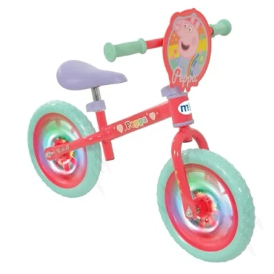 Image of Peppa Pig 12&quot; Boys and Girls Balance Bike 2+ Years Old with Light Up Wheels Adjustable 12 Inch Kids Toddler Boy Toys Girl