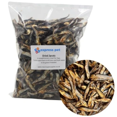 Image of Express Pet Supplies 250g Premium Dried Baltic Sprats (Small Fish) 100% Natural Fish Dog Treat Chew