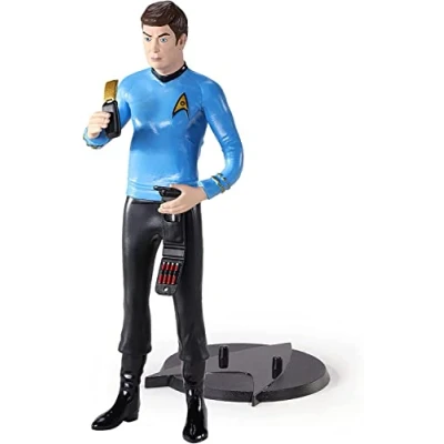 Image of The Noble Collection Star Trek Bendyfigs Spock 7.5in (19cm) Toys Bendable Figure Posable Collectible Doll Figures With Stand