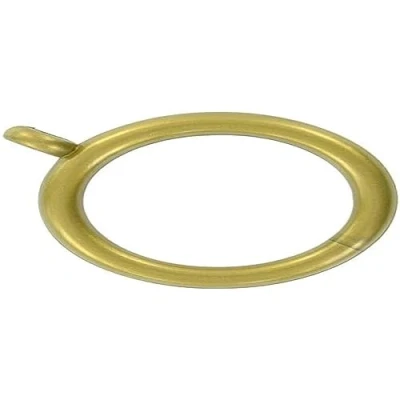 Image of Merriway BH03234 (8 Pcs) Plastic Curtain Drapery Pole Rod Rings with Fixed Eye, Inner Diameter 35mm (1.3/8 inch) Outer 45mm (1.3/4 Antique Brass Pack of 8 Pieces