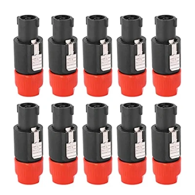Image of Audio Speaker Plug, Connector Waterproof 4 Pin Speakon Plug Cable Connector(red)
