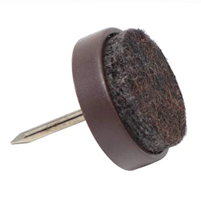 Image of Adsamm® / 16 x Felt pads with nail Ø 0,67&#039;&#039; (Ø 17 mm) brown round Premium quality furniture sliders by