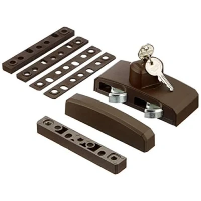 Image of ABUS FTS96 Window Lock with Locking Mechanism via the Rotary Knob, Different Security Level 10 11197 Brown