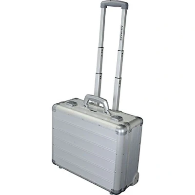 Image of Alumaxx Attaché Venture Laptop Case, Silver matt, 37 x 46 20 cm, Galaxy Business Trolley matt