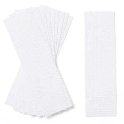 Image of Springboard Cross Stitch Fabric Bookmarks 10 Pack of Binca Mesh for Sewing 100% Cotton, 6 Count Embroidery Kids Accessories 20 x cm White