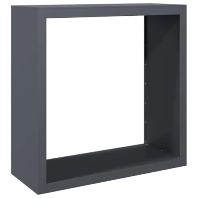 Image of vidaXL Firewood Rack Anthracite Steel Fireplace Log Store Holder 100x40x100cm