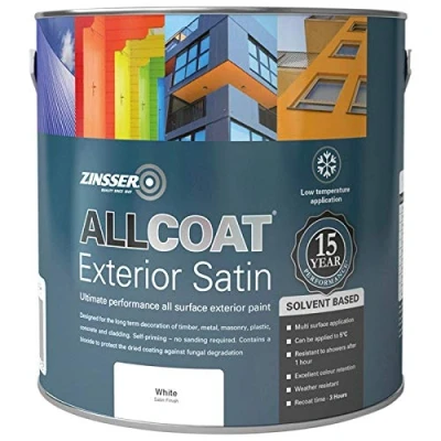 Image of Zinsser Allcoat Exterior (Satin Finish) Solvent Based 5lt White