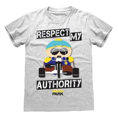 Image of Official Licence South Park Respect My Authority Unisex T Shirt Heather Grey