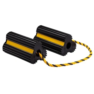 Image of Draper 21135 Heavy Duty Rubber Wheel Chocks, 3 Tonne (Pair), Black