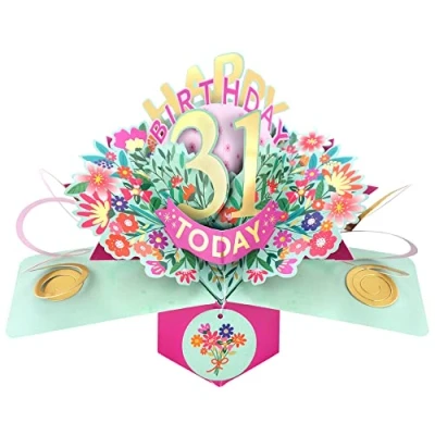 Image of Happy 31st Birthday 31 Today Pop Up Greeting Card Love Kate&#039;s Cards Her POP215MC31