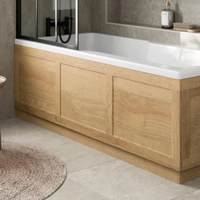 Image of Ceramica Wooden Oak Bath Panel 1700mm