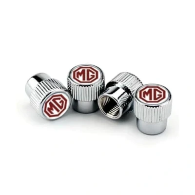 Image of LyTTuu 4Pcs Car Valve Caps for MG F/MG TF,Valve Stem Tyre Air Wheel Nut Covers Dust Leak Proof Tires Parts Accessories,A Silver