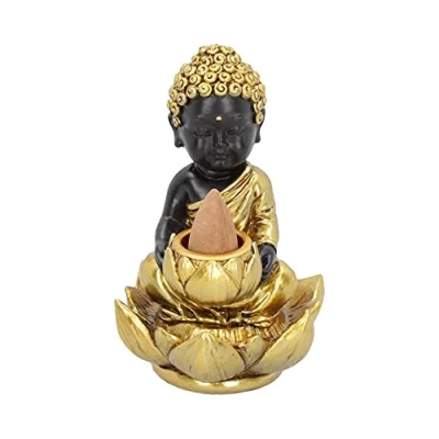 Image of Nemesis Now Baby Buddha Backflow Incense Burner 10.3cm, Gold