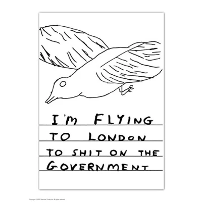 Image of Funny Rude Humorous &#039;David Shrigley Sh*t On Government&#039; Novelty Postcard