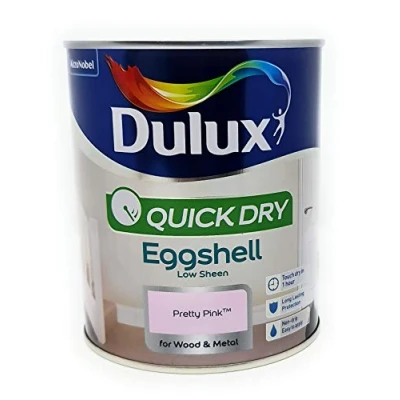 Image of Dulux 5358167 Quick Dry Eggshell Paint Pretty Pink 750ML