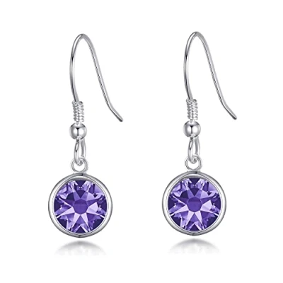 Image of Philip Jones Light Purple Crystal Drop Earrings Created with Zircondia® Crystals